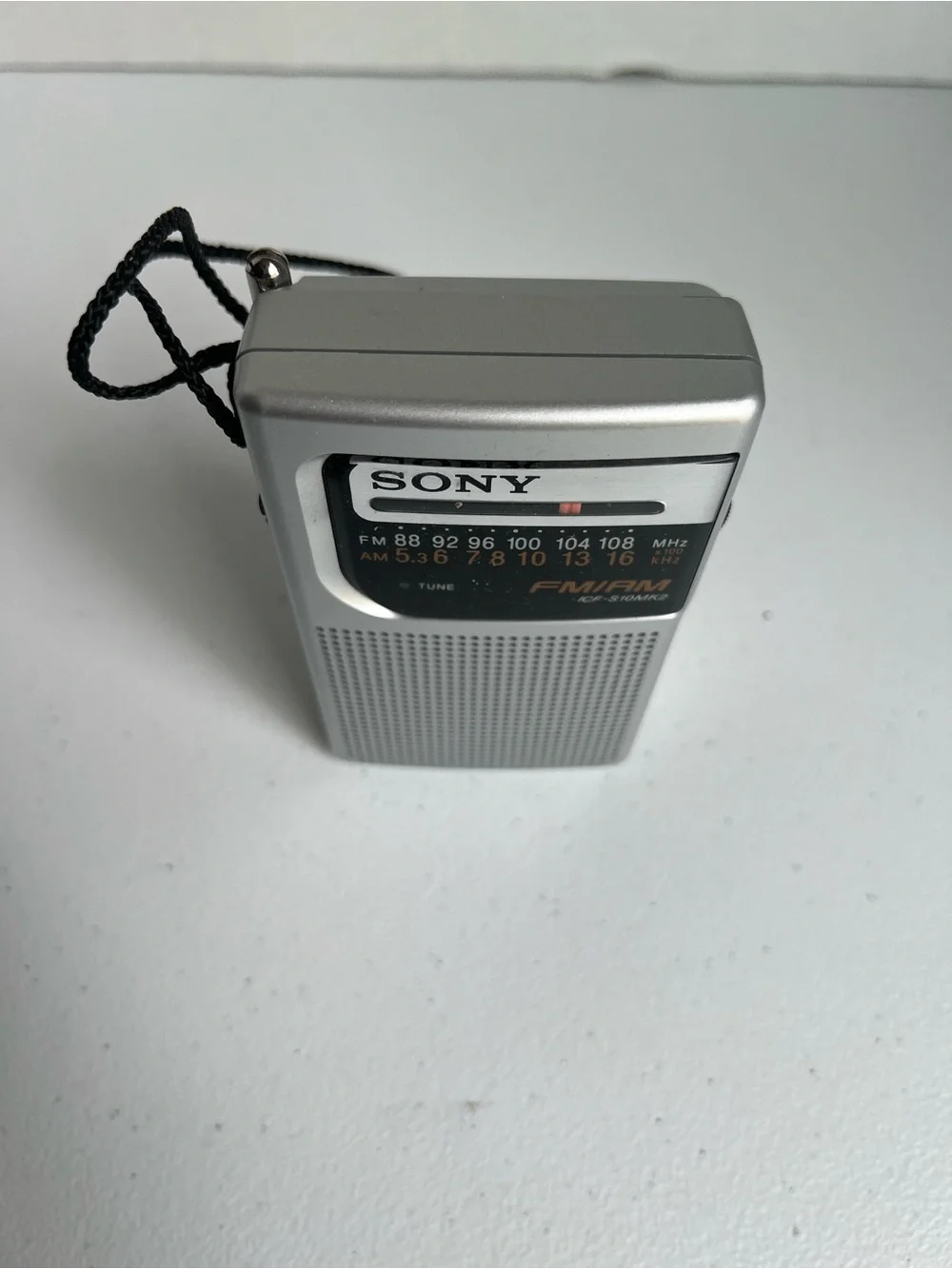 Sony Silver Portable AM/FM Pocket Radio ICF-S10MK2